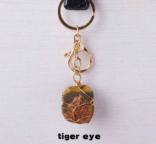 Chaveiro de pedra olho de tigre