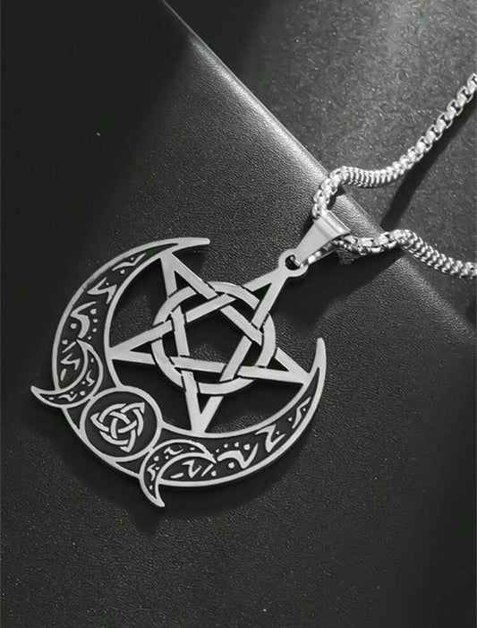 Colar com Pentagrama e Triquetra