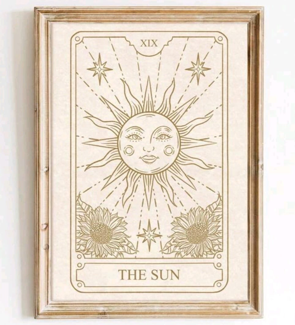 Quadro conjunto Sol, Lua e Estrela